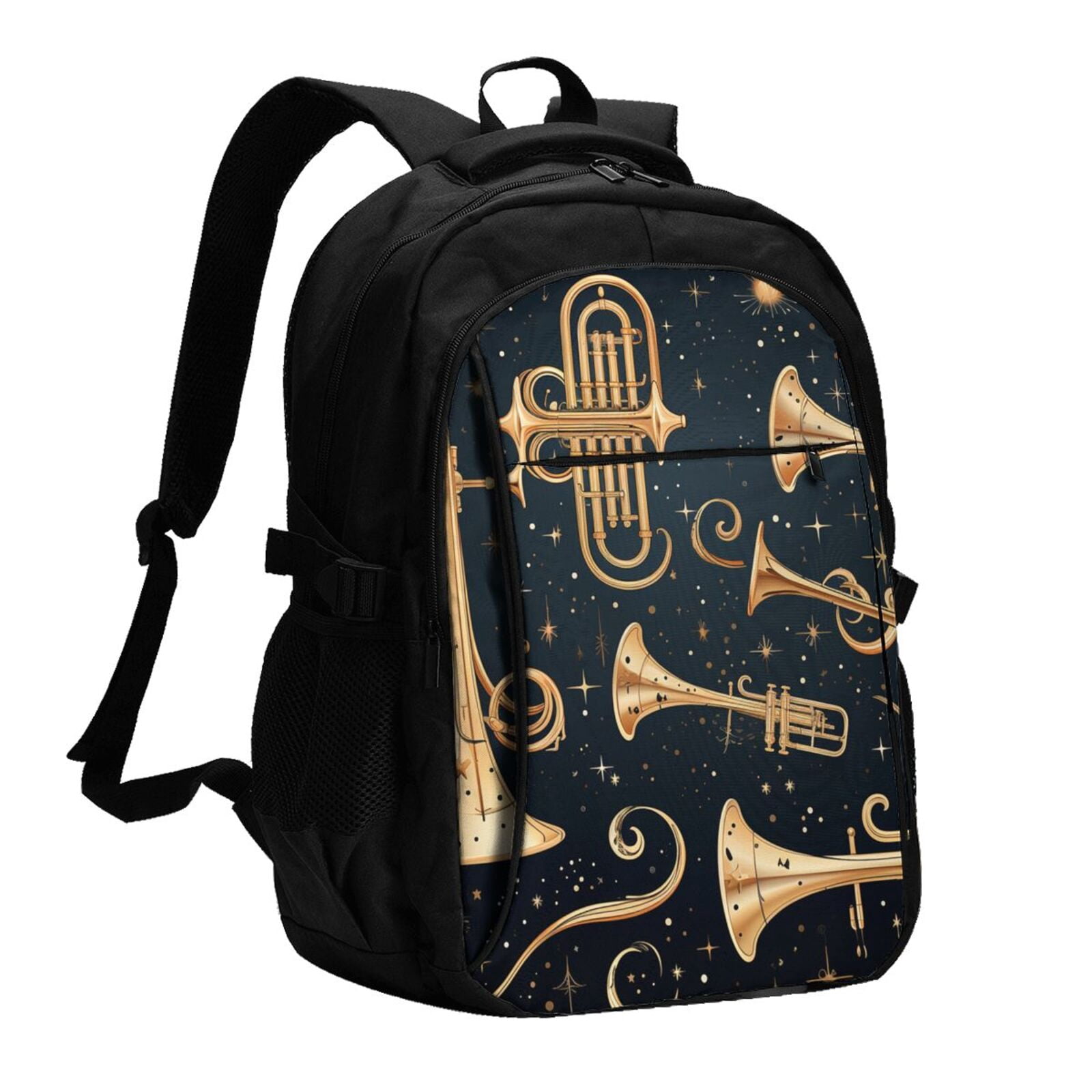 Music Pipe Backpack Trombone Musical Instruments Art Laptop Backpack with USB Charging ...