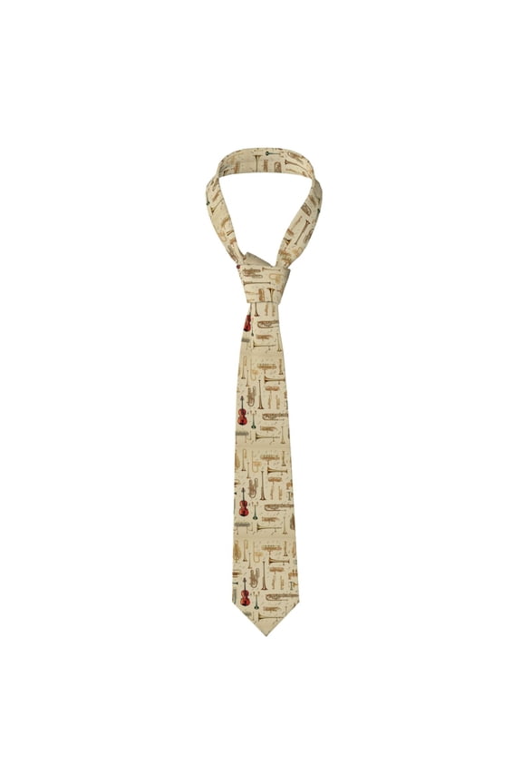 Trombone Musical Instruments Art Vintage Men's Formal Necktie Business Suit Accessory Ties for Weddings Banquets Office Gift