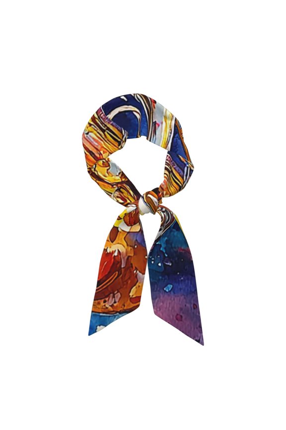 Trombone Musical Instruments Painting Satin Scarf Silky Neck Hair Scarf Shawl Wrap, Headband Handbag Accessory