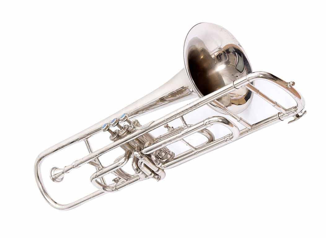Trombone Nickel Finish Color Bb Pitch With Hard Case Bag And Mouthpiece