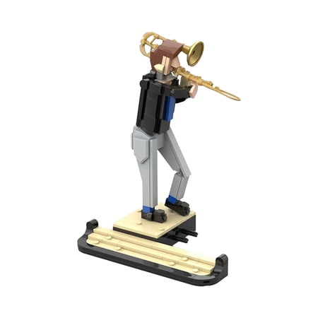 Trombone Player Building Set, Jazz Quartet Addition MOC Building Model Kit Compatible with Lego, Amy Winehouse Bricks Fans Toy for Kids 8+(231Pcs)