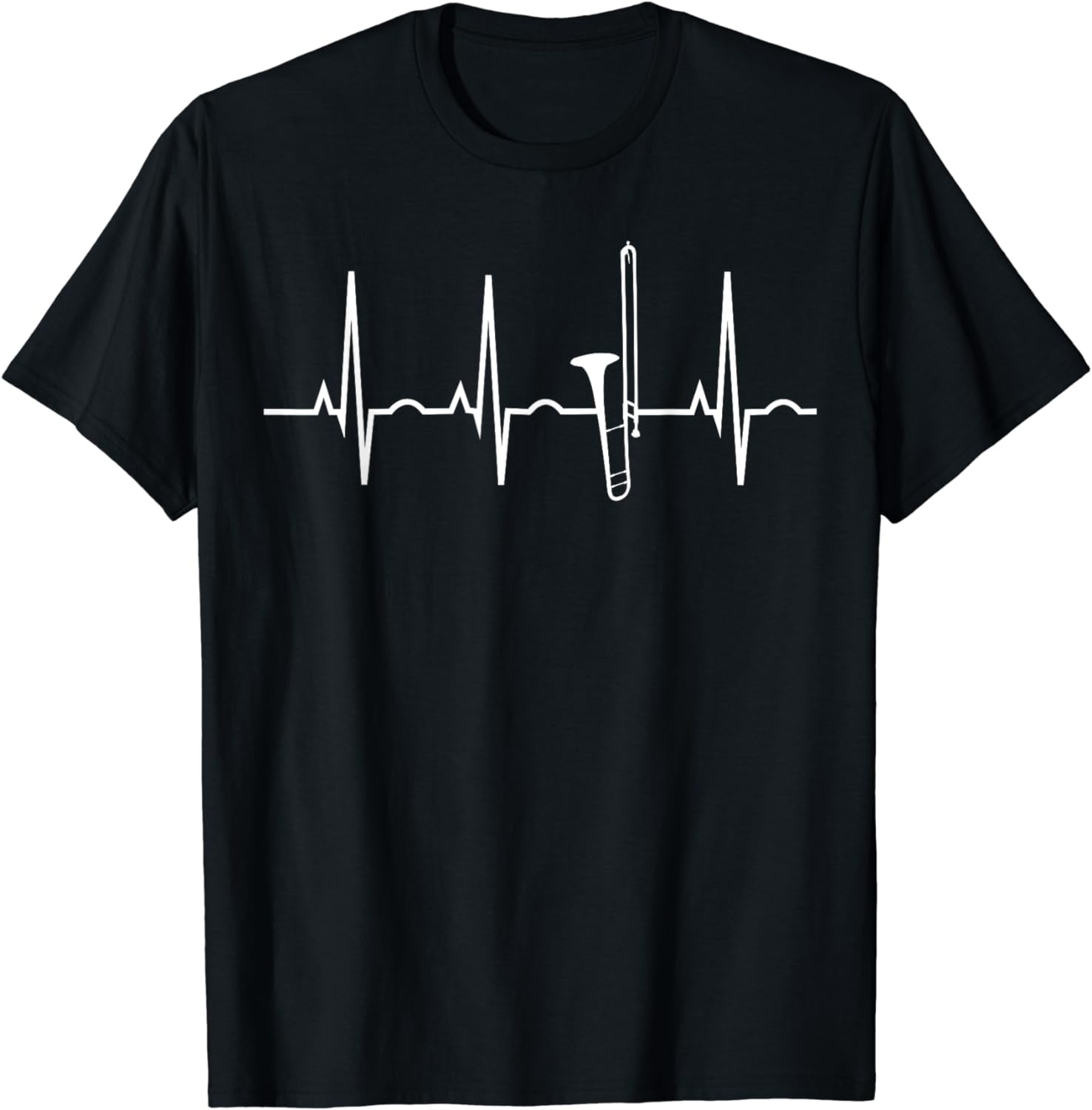 Trombone Player Shirt - Trombone Heartbeat T-Shirt Band Tee - image 1 of 5