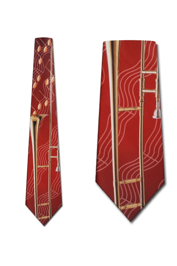 Trombone and Notes Necktie Mens Tie