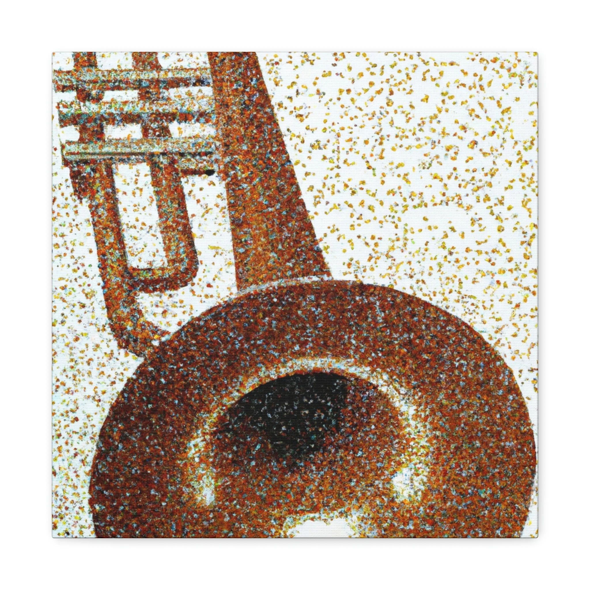 Trombone in Pointillism - Canvas