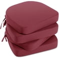 thumbnail image 1 of Tromlycs Outdoor Chair Cushions Set of 4 Patio Cushions for Outdoor Furniture Waterproof 19x19 Inch U Shaped Seat Ding Pads with Ties, Burgundy Maroon, 1 of 6