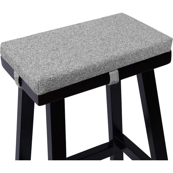Tromlycs Saddle Stool Cushion Rectangular Bar Stool Seat Cushion Cover Rectangle with Velcro Strap Ties, 18x9.5 inches, 1 Piece, Light Grey