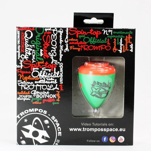 Trompos Space SL Spin Top Saturno Xtreme - Fixed Tip SpinTop (Green Orange)