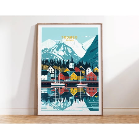 Tromso Norway Travel Arctic House Warming Gifts Wedding Present Decorative Wall Art Poster , Poster Print Only