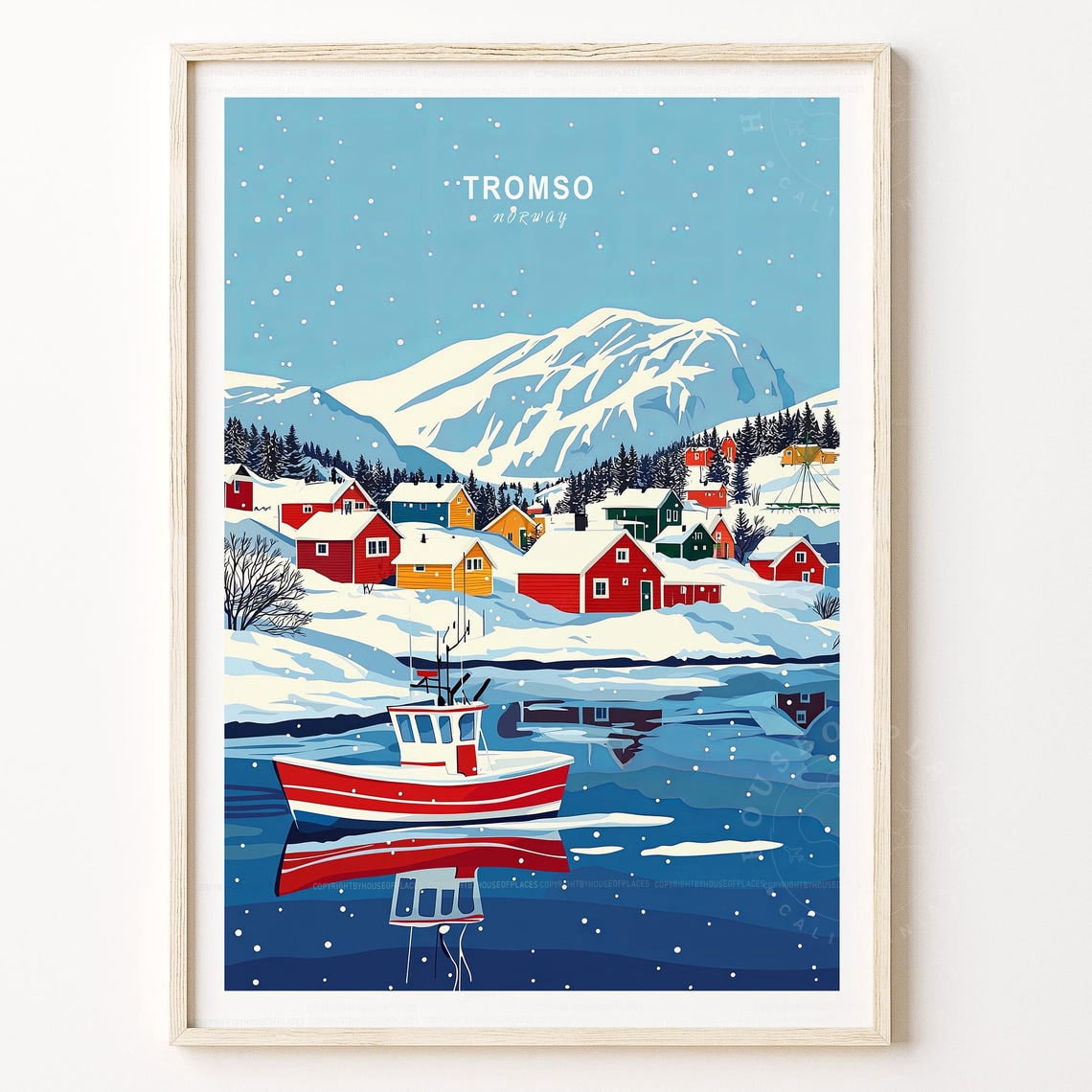 Tromso Skiing Poster, Norway Winter Print, Tromso Norway Travel Wall ... - Minimalist Decor Retailers Norway