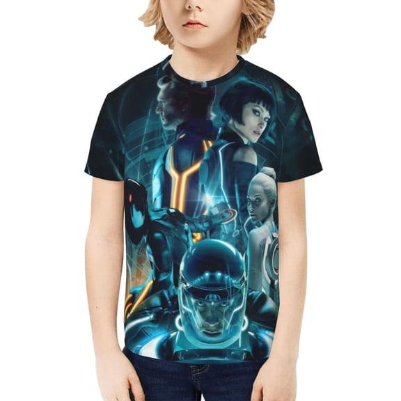 Tron：Ares Movie Teen Cotton T-Shirt Short Sleeve Crew Neck Tee Shirts Casual Tops