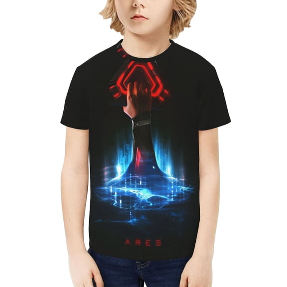 Tron：Ares Movie Teen Cotton T-Shirt Short Sleeve Crew Neck Tee Shirts Casual Tops