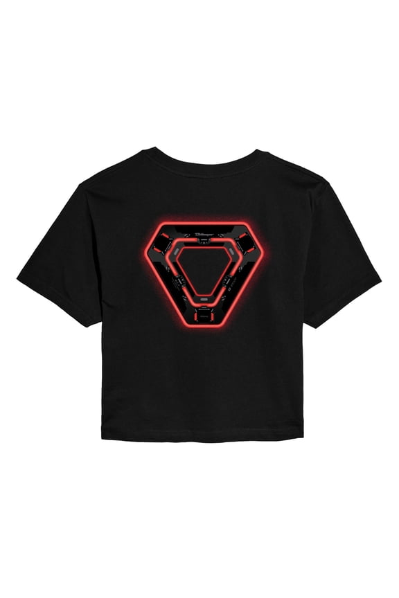 - Tron Ares Disk - Juniors Cropped Short Sleeve Graphic T-Shirt