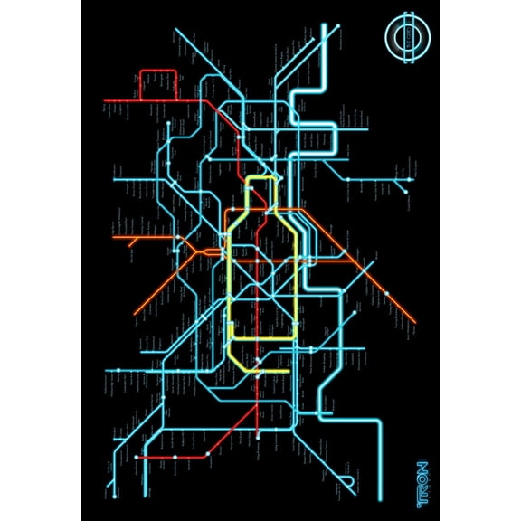 Tron Legacy Movie Poster #A04 Subway Style Map Metal Sign 8Inx 12In Metal Print 8x12 Square Adults Best Posters