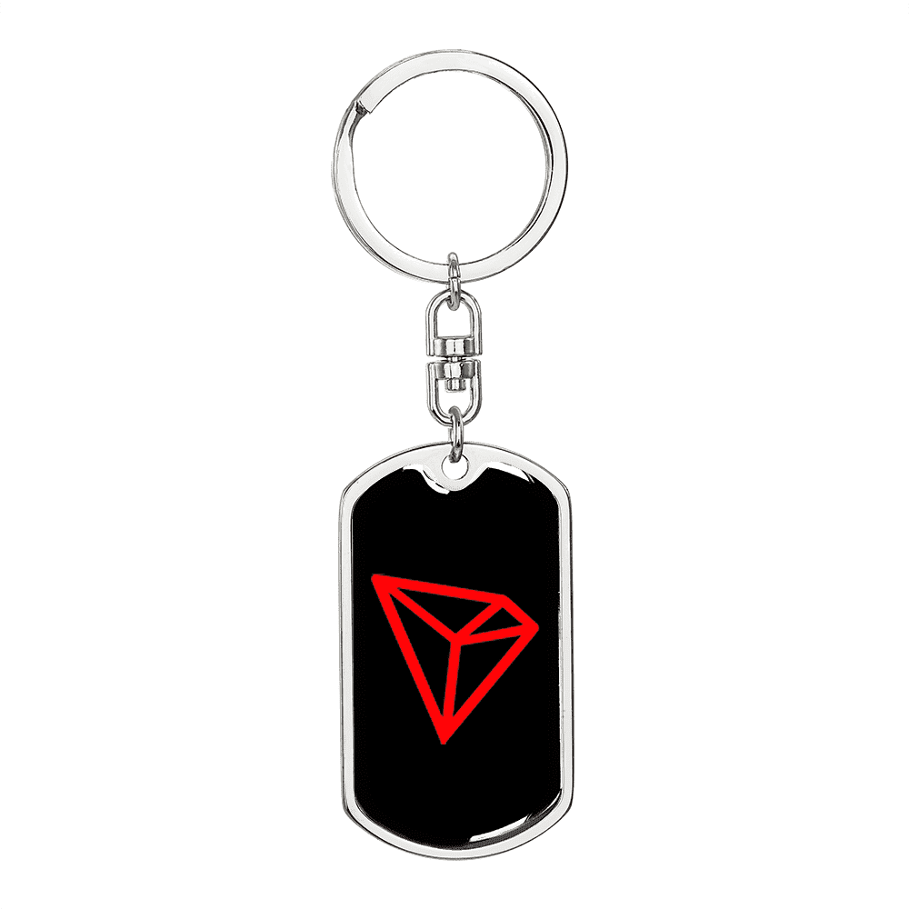 Tron (TRX Crypto Cryptocurrency Stainless Steel or 18k Gold Premium Swivel  Dog Tag Keychain - Walmart.com