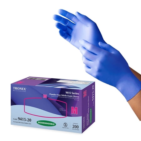 Tronex 9415 Biodegradable Nitrile Exam Gloves, Chemo-Rated, x-Large, Box of 200