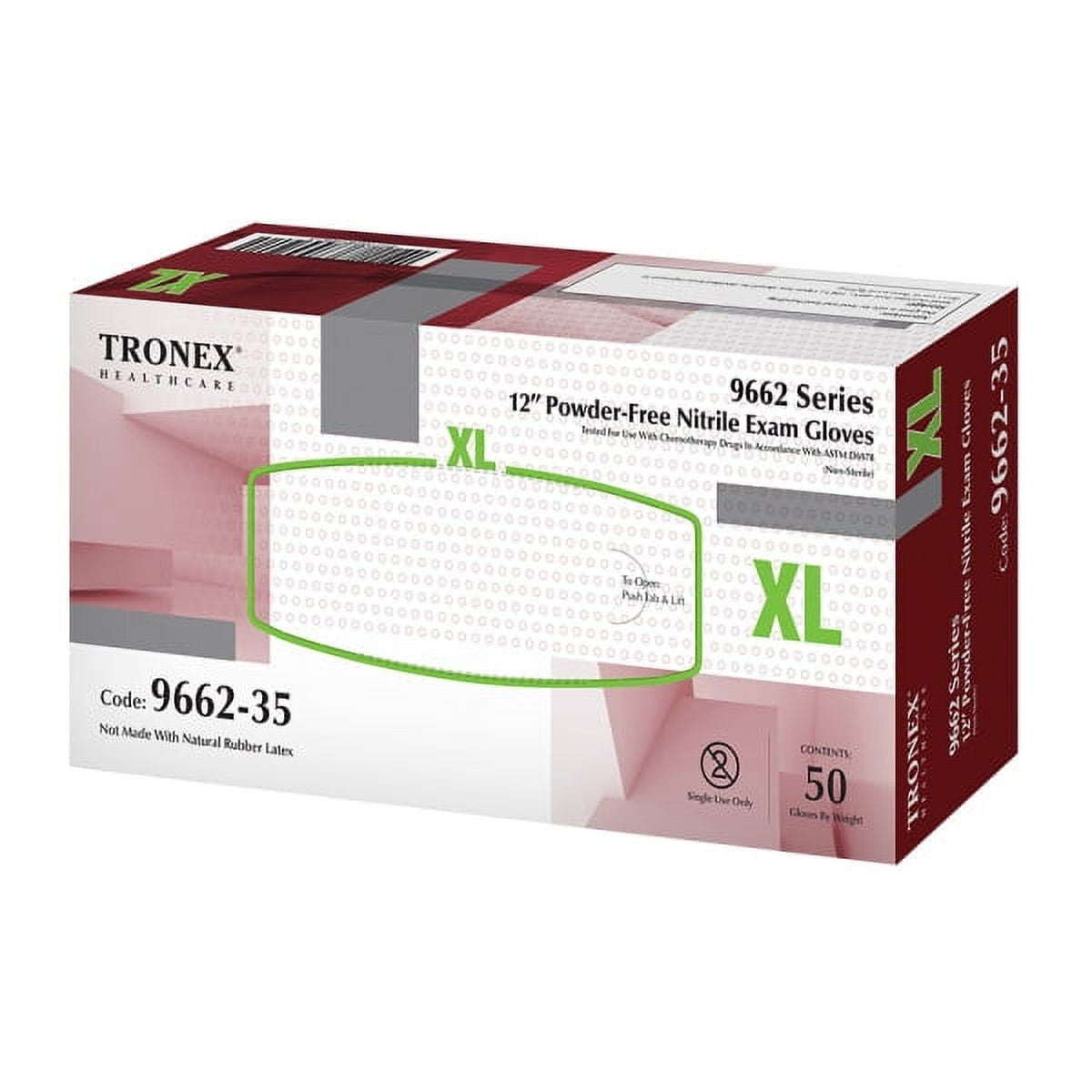 Tronex ExtraThick ChemoRated PowderFree Nitrile Exam Gloves, XLarge