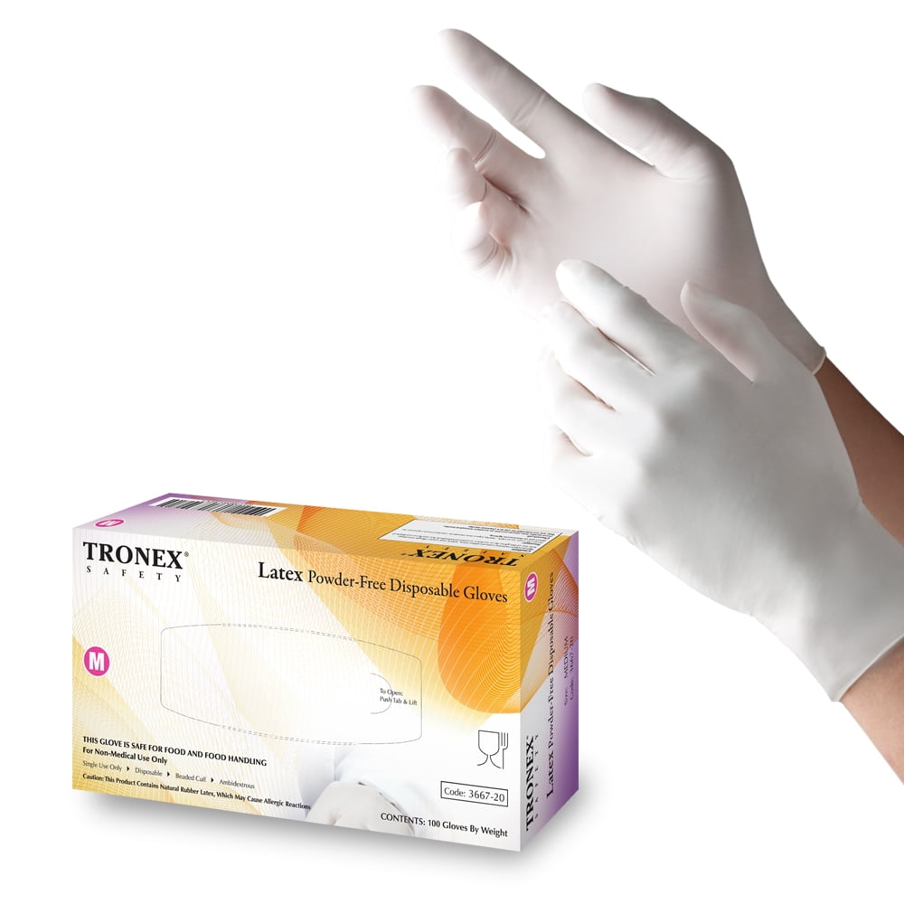 Tronex Industrial Rubber Gloves, Fully Textured, Tear Resistant, Large, Box of 1000