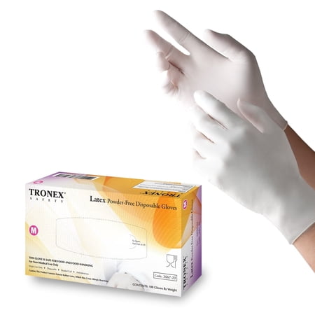 Tronex 3667 Latex Gloves, Powder-Free, Fully Textured, Natural, x-Large, Box of 100