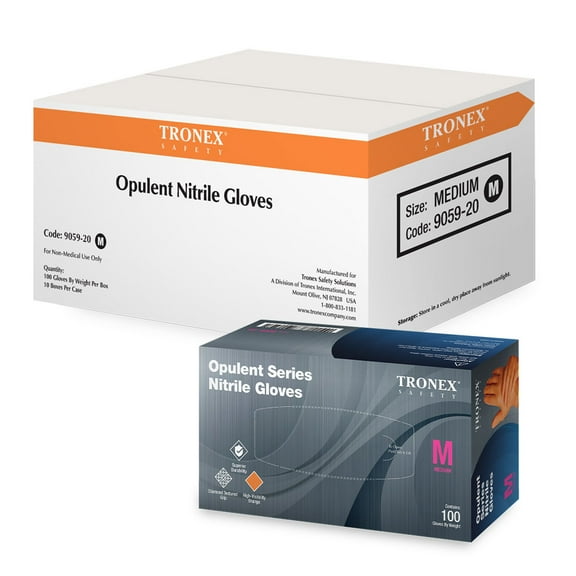 Tronex Orange 8 Mil Heavy Duty Disposable Nitrile Gloves, Diamond Texture, Food Safe, 2X-Large, Case of 1000