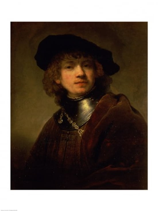 Tronie of a Young Man with Gorget and Beret c1639 Canvas Art - Rembrandt van Rijn (18 x 24)