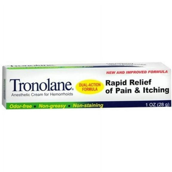 Tronolane Dual Action Anesthetic Cream For Hemorrhoids 1 oz
