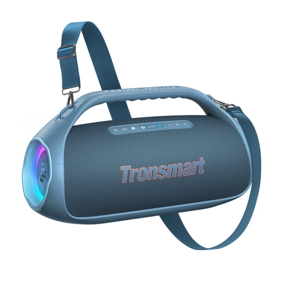 Tronsmart Bang 2 Portable Bluetooth Speaker, 90W Deep Bass, Custom EQ & Light, IPX6 Waterproof, 26H Playtime for Outdoor, Beach - Blue