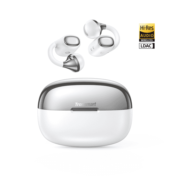 Tronsmart OpenFly Clip 2 Open-Ear Clip-On Earbuds, Hi-Res LDAC Wireless Bluetooth 6.0 Headphones with Mic, 32H Playtime, Secure Sports Fit, Dual Device Connection for Running, Work & Daily Use