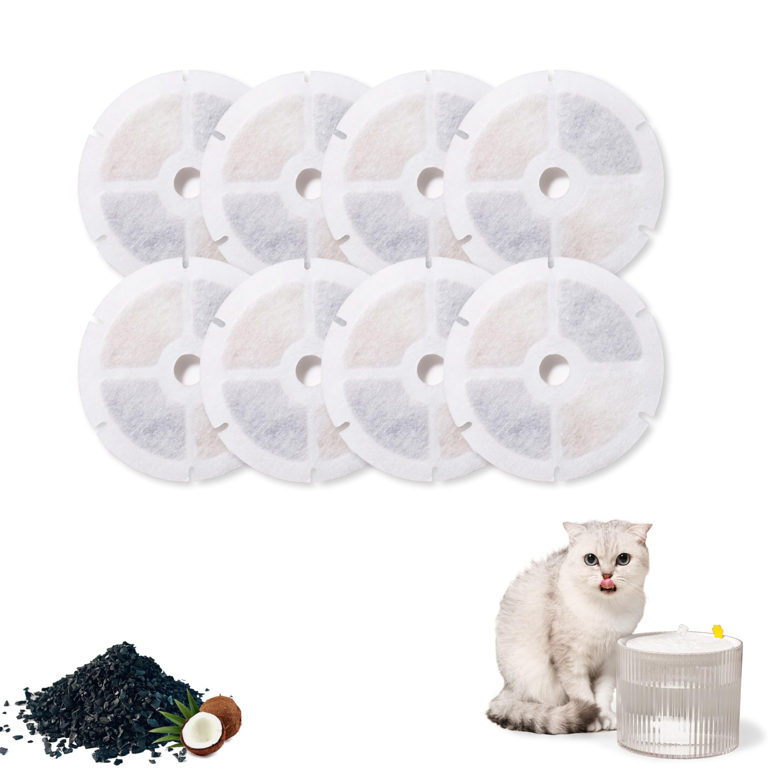 Tronssien Cat Water Fountain Replacement Filter, Pet Fountain Filter 3