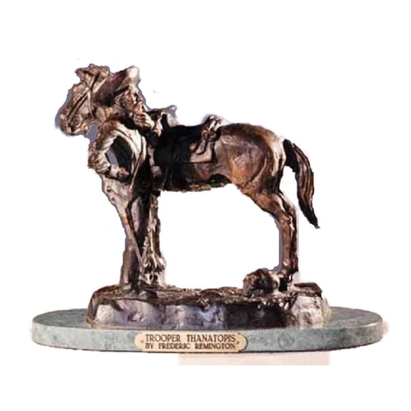 Trooper Thanatopis Handmade Solid Bronze Sculpture Inspired By Frederic Remington