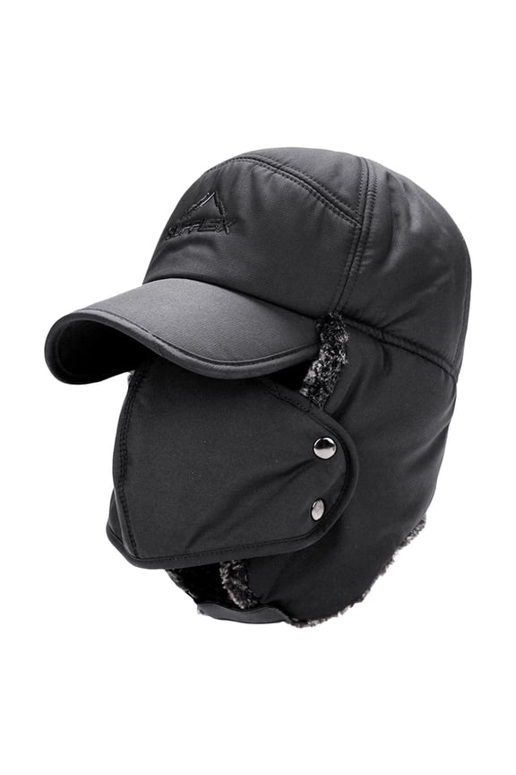 Trooper Trapper Bomber Hat Winter Warm Russian Hats with Ear Flaps and Removeable Facemask Hunting Ski Aviator Outdoor Windproof Cotton Polyamide Caps for Men and Women Adjustable Size(Gray)