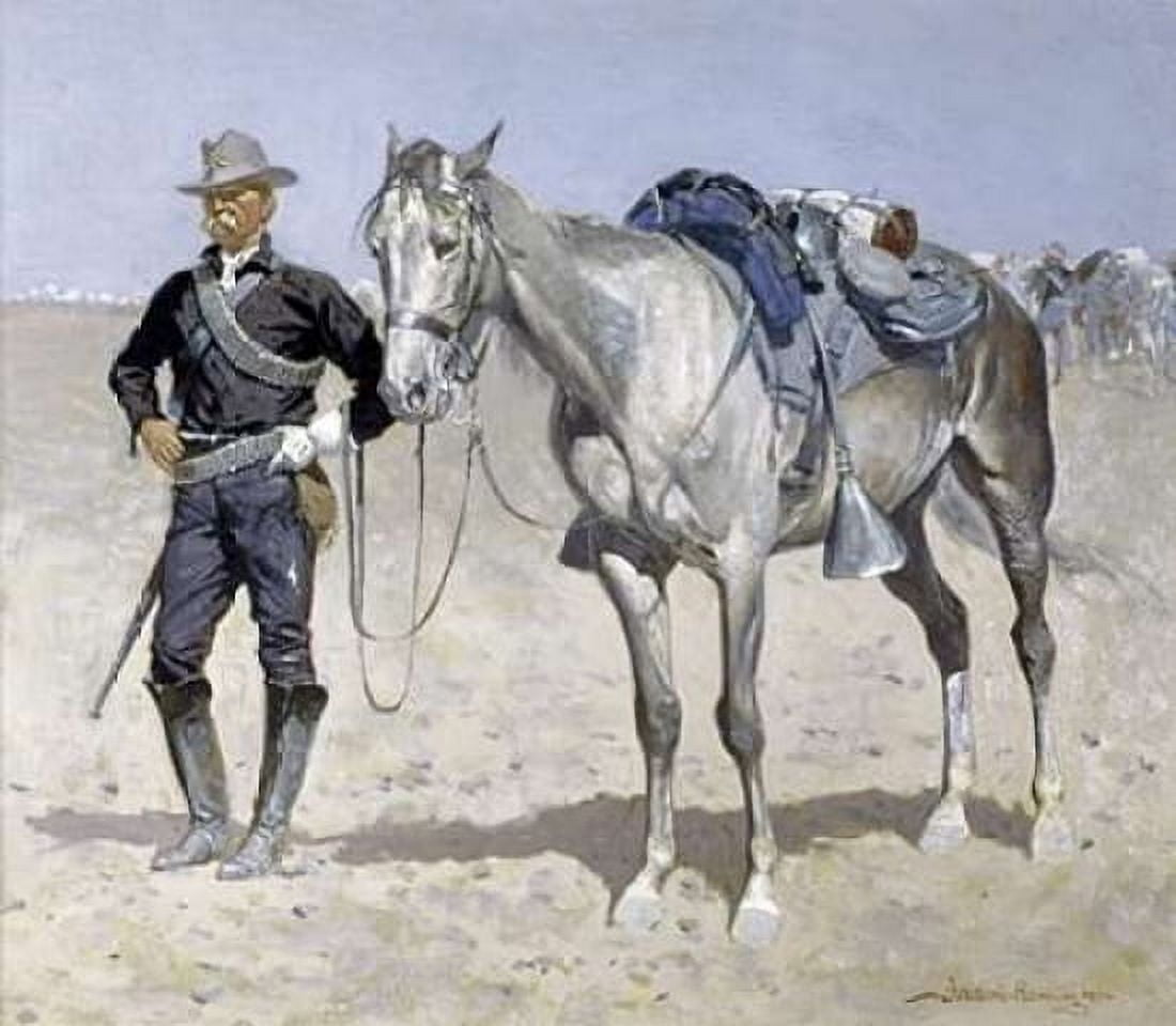 Trooper of the Plains Canvas Art - Frederic Remington (24 x 24)