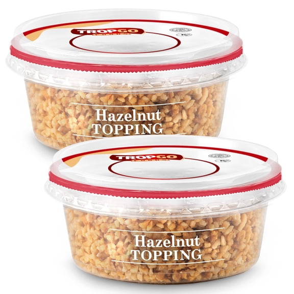 Tropgo Hazelnuts Topping 150g Pack of 2 - Honey Glased Hazel Nuts in Resealable and Recyclable Tub - Great for Snacks, Smoothies, Baking, and Cooking - Non GMO Ground Hazelnuts