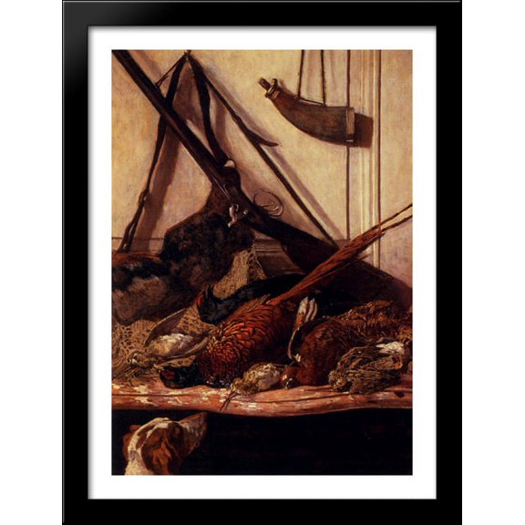Trophies of the Hunt 28x38 Large Black Wood Framed Print Art by Claude Monet