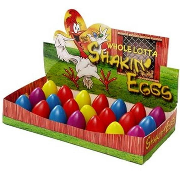 Trophy 14024-U Shakin Eggs Maracas, Assorted Colors - 24 Per Box