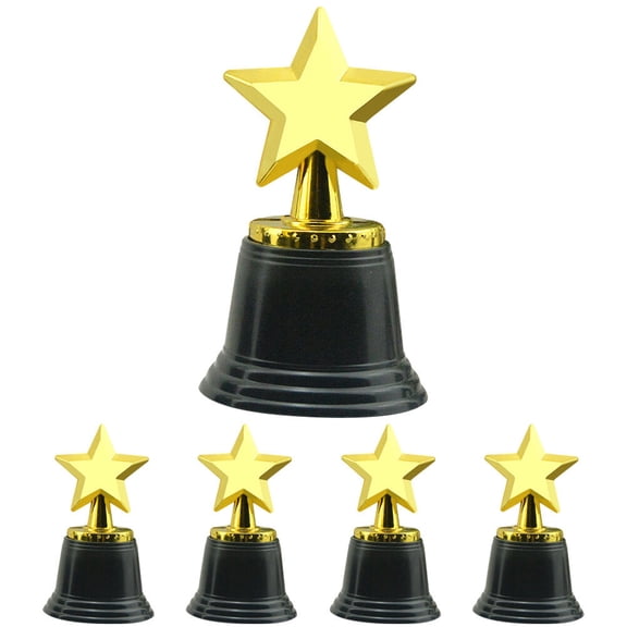 Toyandona Plastic Trophy for Kids Decor Assorted Color Lightweight ABS Material 5 Pieces Star Trophies Small Size