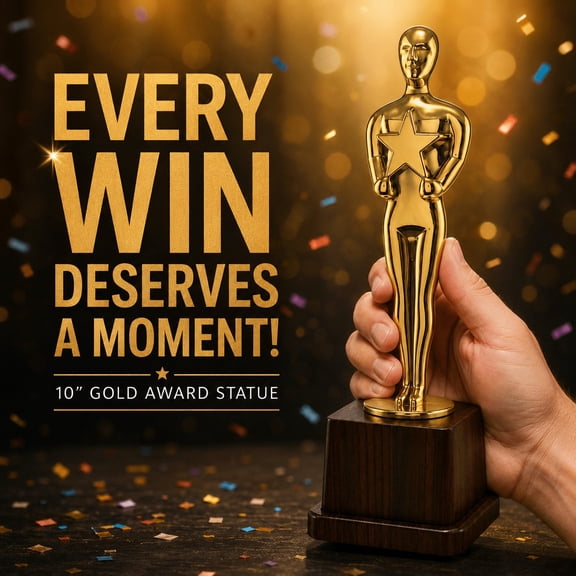 Trophy Award Boast - 10" Trophy with wood color base for Children & Adults