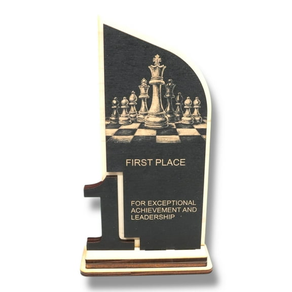 Trophy Award - CUSTOM - Chess - 1st 2nd 3rd Place - 9x5 Inches