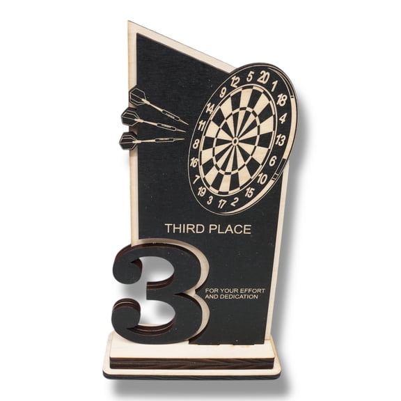 Trophy Award - CUSTOM - Darts - 1st 2nd 3rd Place - 9x5 Inches