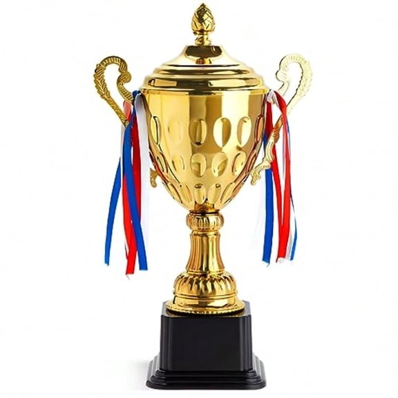 Trophy Award Cup 16.63inch GoldPlated Steel Glossy Finish 1st Place Award For Soccer Football Trophy Customizable Metal Cup
