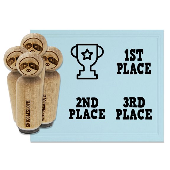 Trophy Award First 1st Second 2nd Third 3rd Place Rubber Stamp Set for Scrapbooking Crafting Stamping - Mini 1/2 Inch