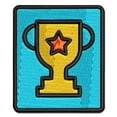 thumbnail image 1 of Trophy Award Outline with Star Applique Multi-Color Embroidered Iron-On Patch - 3 Inch Medium, 1 of 5