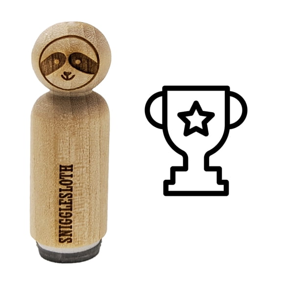 Trophy Award Outline with Star Rubber Stamp for Scrapbooking Crafting Stamping - Mini 1/2 Inch