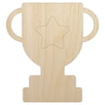 thumbnail image 1 of Trophy Award Outline with Star Wood Shape Unfinished Piece Cutout Craft DIY Projects - 4.70 Inch Size - 1/4 Inch Thick, 1 of 7