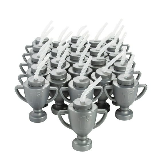 Trophy Cups with Lids & Straws Bulk 60 Ct