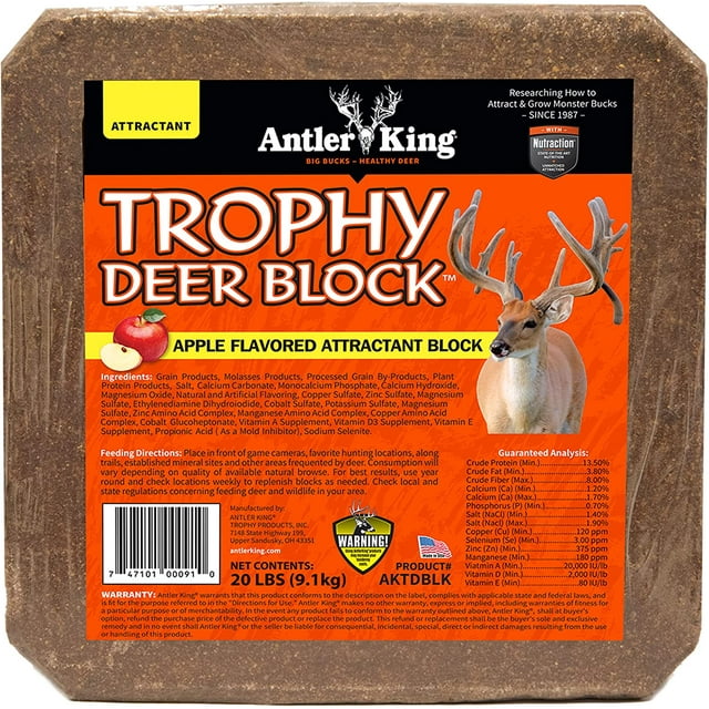 Trophy Deer Block, 20 lb Apple Flavored Year Round Deer Attractant