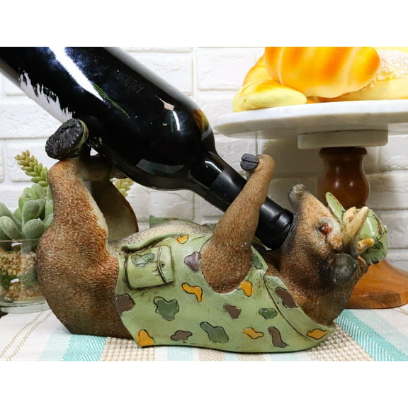 Trophy Emperor 8 Point Whitetail Buck Deer Wine Holder Figurine Outdoor Cabin