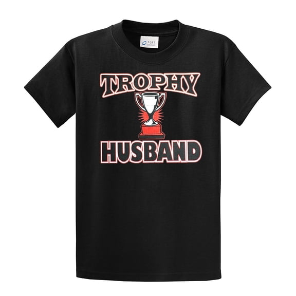 Trophy Husband Best Hubby Funny Short Sleeve T-shirt-Black-XXL
