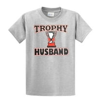 Trophy Husband Best Hubby Funny Short Sleeve T-shirt-Lightgrey-XXXL