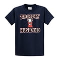 thumbnail image 1 of Trophy Husband Best Hubby Funny Short Sleeve T-shirt-Navy-Large, 1 of 4