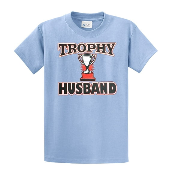Trophy Husband Best Hubby Funny Short Sleeve T-shirt-lightblue-Small
